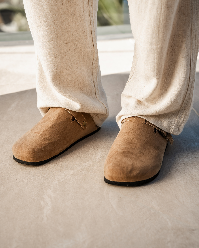 Men's Clogs Brown Suede Luxury Comfort Slip-On Casual Footwear