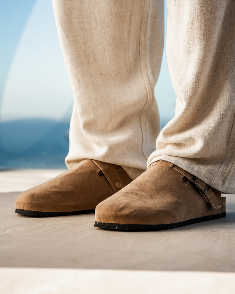 Men's Clogs Brown Suede Luxury Comfort Slip-On Casual Footwear