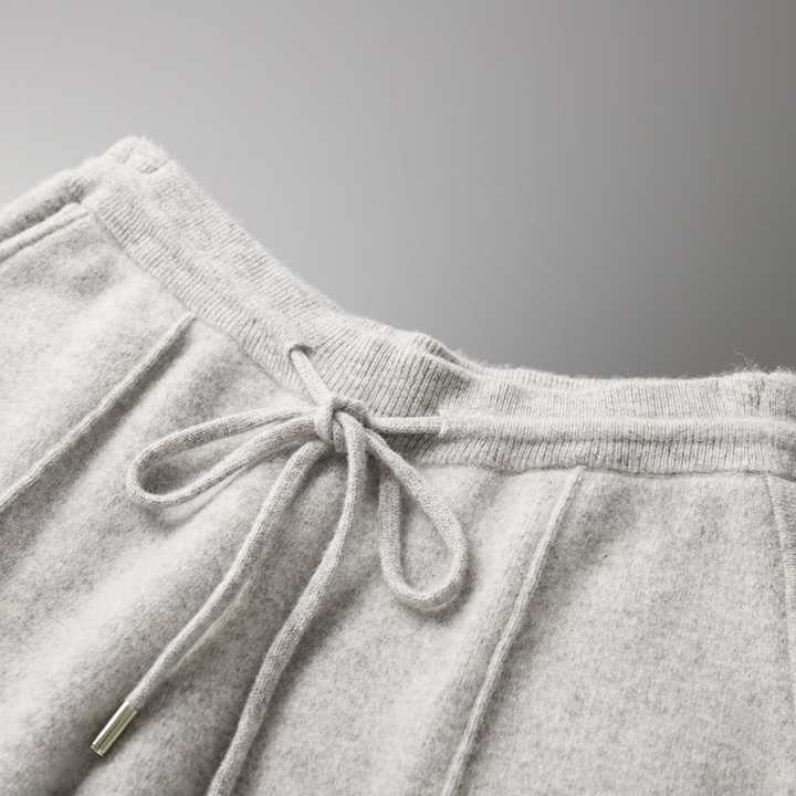 Men's Trousers Grey Cashmere Soft Comfortable Fit Luxurious Warmth-3