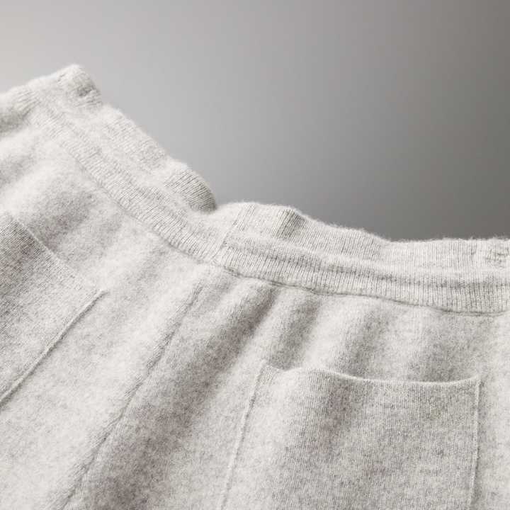 Men's Trousers Grey Cashmere Soft Comfortable Fit Luxurious Warmth-2