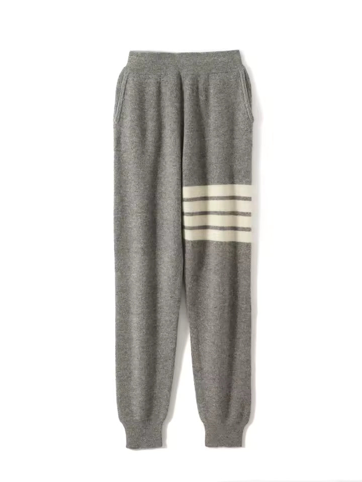 Men's Tracksuit Black Merino Wool Zip Up Stylish Stripe Design Comfortable Casual Wear-3