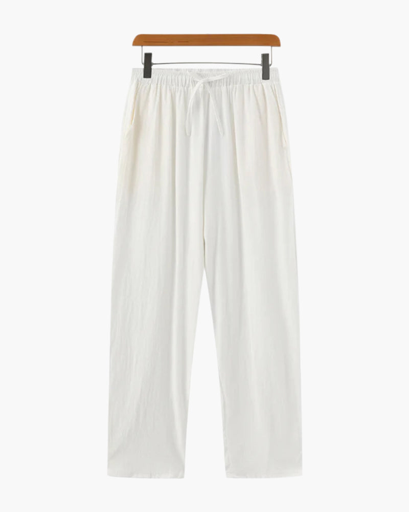 Variant image for Women's Linen Pants Beige Lightweight Casual Relaxed Fit Summer Trousers-6