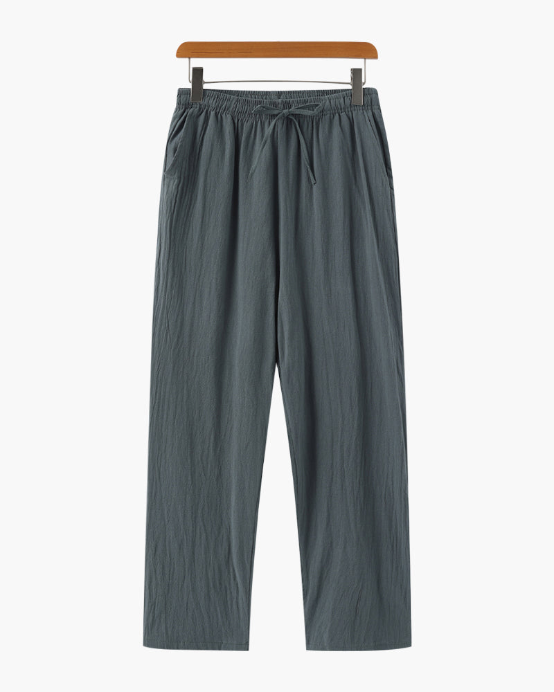 Variant image for Women's Linen Pants Beige Lightweight Casual Relaxed Fit Summer Trousers-16