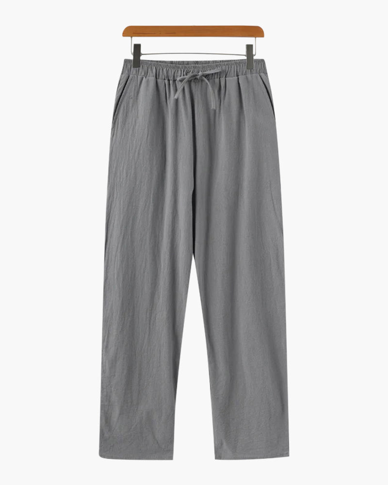 Variant image for Women's Linen Pants Beige Lightweight Casual Relaxed Fit Summer Trousers-11
