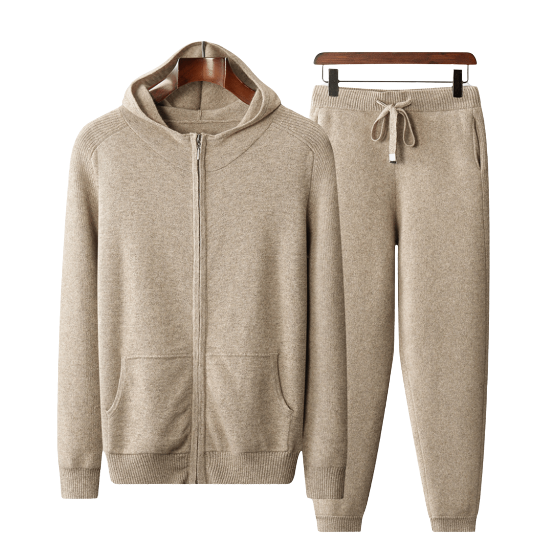 Men's Tracksuit Grey Cashmere Comfortable Soft Relaxed Fit Stylish Casual Wear-1