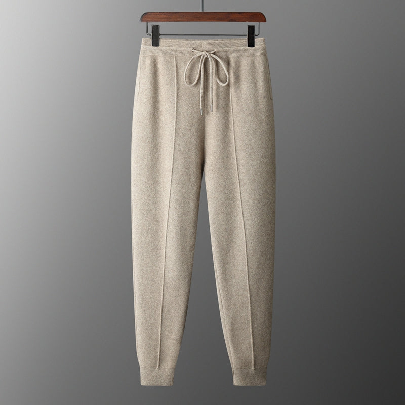 Men's Trousers Grey Cashmere Soft Comfortable Fit Luxurious Warmth-5