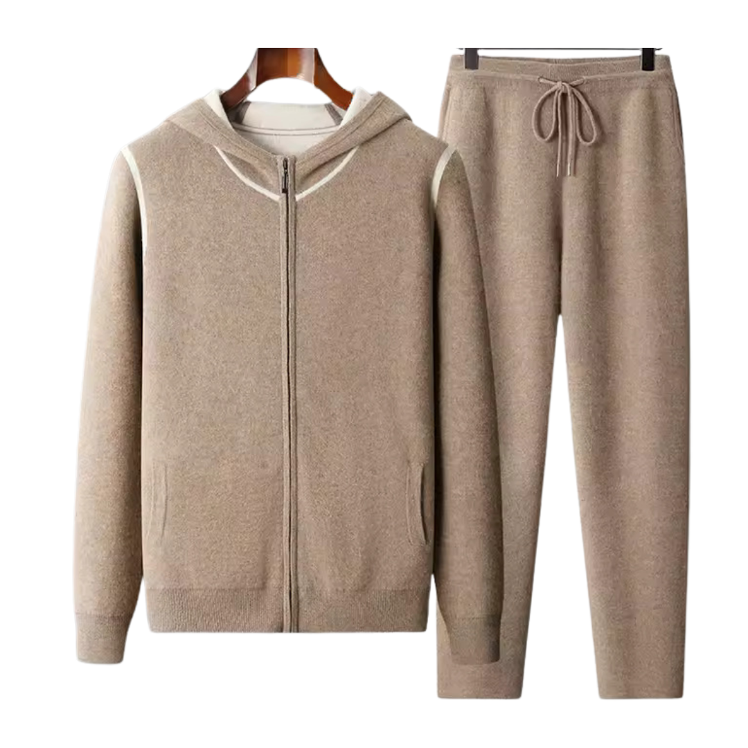 Men's Tracksuit Grey Cashmere Comfortable Luxury Soft Fabric Relaxed Fit-1